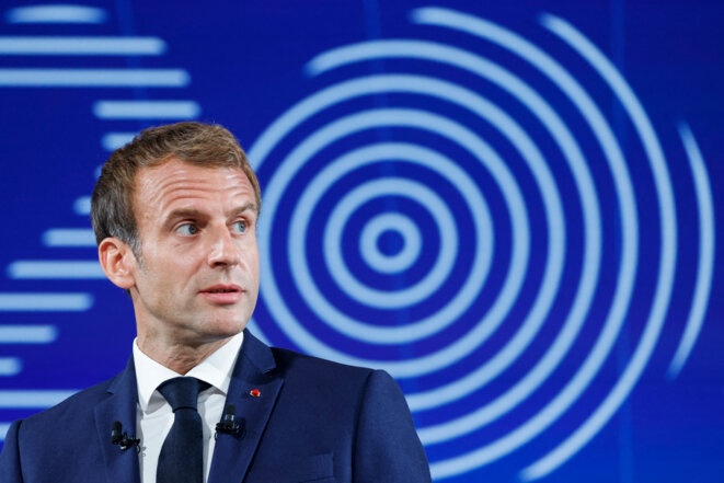 Emmanuel Macron lors de la présentation de France 2030, le 12 octobre 2021 à l’Élysée. © Photo Ludovic Marin / Pool / AFP Emmanuel Macron lors de la présentation de France 2030, le 12 octobre 2021 à l’Élysée. © Photo Ludovic Marin / Pool / AFP