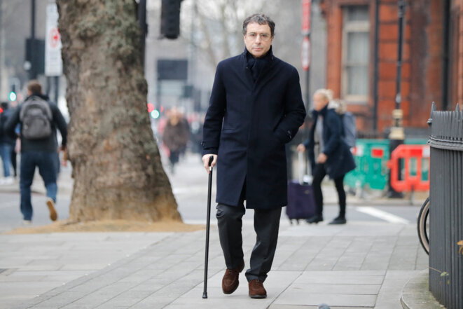 Alexandre Djouhri, en janvier 2019, à Londres. © Photo Tolga Akmen / AFP