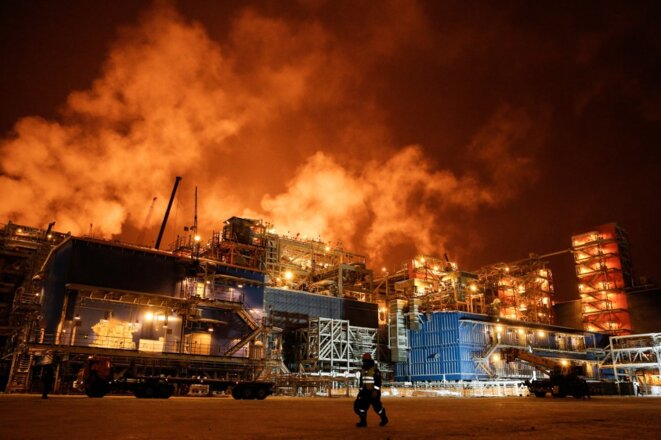 Usine de liquéfaction du gaz sur le site Yamal LNG, en Sibérie (Russie), le 7 décembre 2017. © Maxim ZMEYEV / AFP Usine de liquéfaction du gaz sur le site Yamal LNG, en Sibérie (Russie), le 7 décembre 2017. © Maxim ZMEYEV / AFP