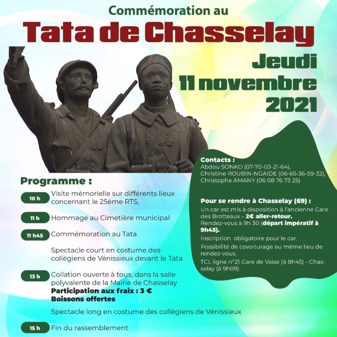Chasselay, 11 novembre 2021: Hommage aux Soldats Africains