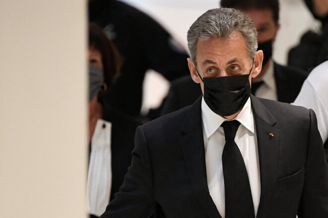 N. Sarkozy au tribunal judiciaire de Paris, le 2 novembre 2021. © Bertrand Guay/AFP