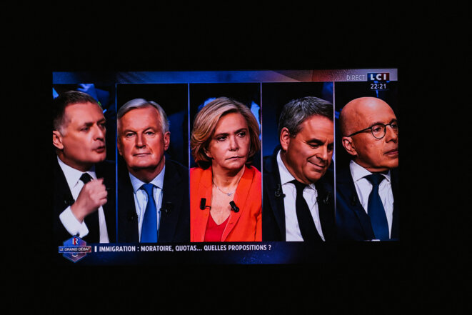 Le débat des Républicains, lundi 8 novembre. © Adrien Fillon / Hans Lucas via AFP