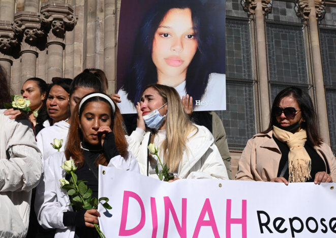 Marche blanche en mémoire de Dinah, à Mulhouse, en octobre 2021. © Frederick FLORIN / AFP