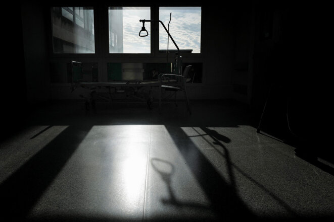 À l’hôpital de Mulhouse, en février 2021. © Photo Sébastien Bozon / AFP