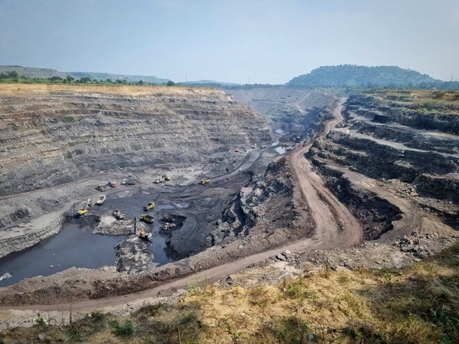 La mine Gare Palma dans le Chhattisgarh, est un des plus grands ensembles de mines à ciel ouvert d’Inde. © Photo Côme Bastin pour Mediapart