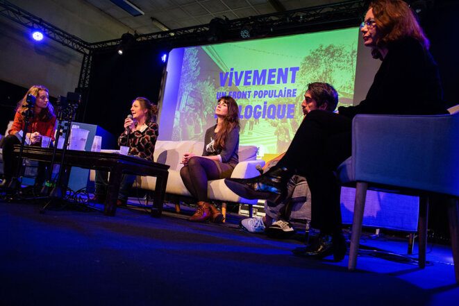Soirée de débats « Vivement un Front populaire écologique » à Paris , le 18 novembre 2021. © Photo Sébastien Calvet / Mediapart Soirée de débats « Vivement un Front populaire écologique » à Paris , le 18 novembre 2021. © Photo Sébastien Calvet / Mediapart