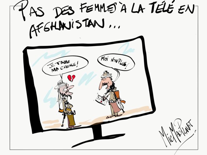 Pas des femmes à la télé en Afghanistan © micmacplanet