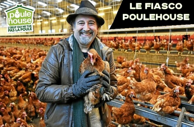Fabien Sauleman, président et fondateur de la start-up Poulehouse, ici dans un élevage partenaire à Poullan-sur-Mer © (Le Télégramme/Dimitri L’hours)