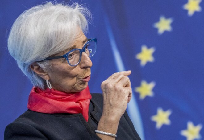 La présidente de la BCE, Christine Lagarde. © THOMAS LOHNES / AFP POOL / dpa Picture-Alliance via AFP