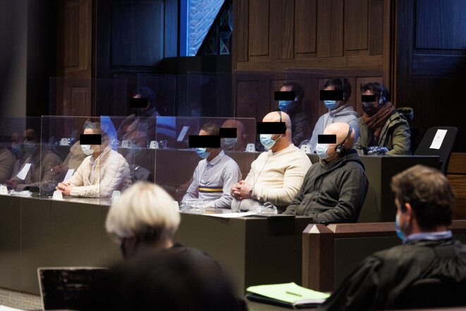 Procès des 23 personnes jugées pour la mort de 39 migrants en 2019. © Photo Kurt Desplenter / Belga via AFP