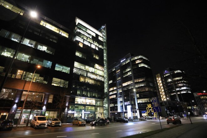 Le bâtiment abritant le bureau de représentation taïwanais à Vilnius, en Lituanie, en novembre 2021. © Photo Petras Malukas / AFP Le bâtiment abritant le bureau de représentation taïwanais à Vilnius, en Lituanie, en novembre 2021. © Photo Petras Malukas / AFP
