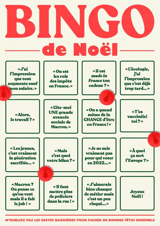 Le Bingo de Noël 2021 © Site Internet En Marche