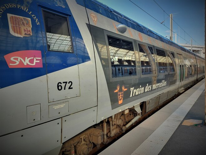 Le train des Merveilles à l’assaut de la vallée de la Roya. © Photo Laure Brillaud (Investigate Europe) pour Mediapart