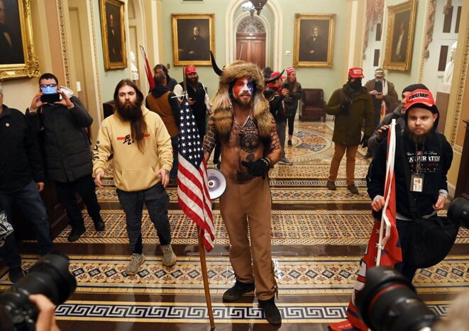 Lors de l’attaque du Capitole, le 6 janvier 2021, à Washington. © Photo Saul Loeb / AFP