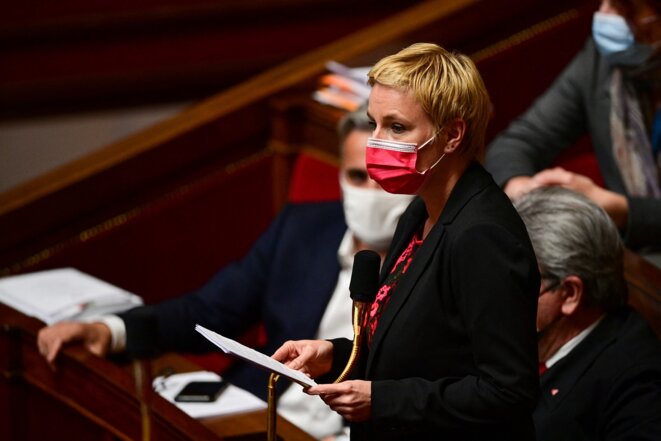 Clémentine Autain, députée insoumise, le 11 mai 2021 à l'Assemblée nationale © Martin Bureau / AFP