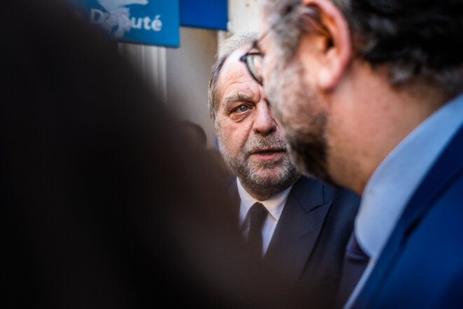 Éric Dupond-Moretti, le 27 janvier 2022, à Perpignan. © JC Milhet / Hans Lucas via AFP