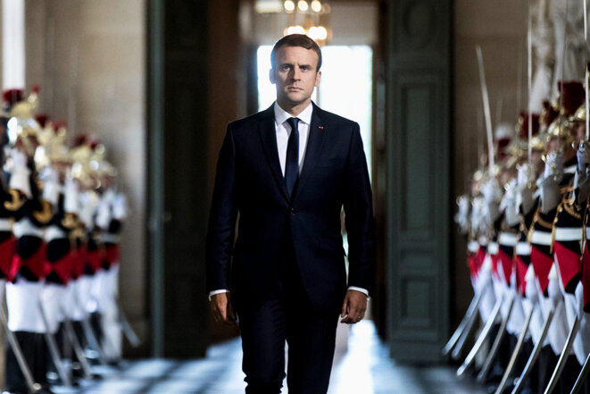 Emmanuel Macron à son arrivée au château de Versailles pour le congrès réunissant l’Assemblée nationale et Sénat, le 3 juillet 2017.