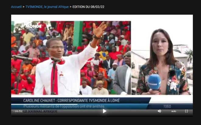 TOGO : Le PNP récuse le journalisme « tendancieux et partisan » de TV5 MONDE