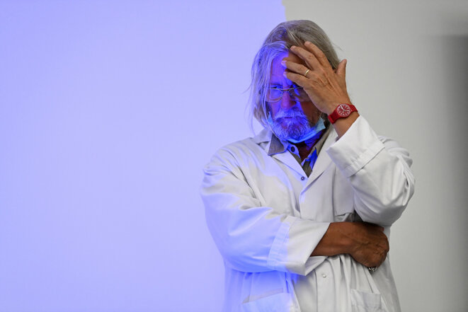 Didier Raoult à l’IHU de Marseille, le 27 août 2020. © Photo Christophe Simon / AFP