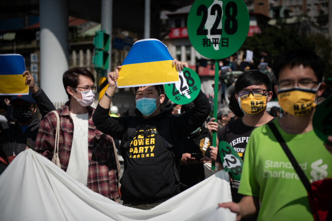 À Taipei (Taïwan), le 28 février 2022. © Photo Jimmy Beunardeau / Hans Lucas via AFP