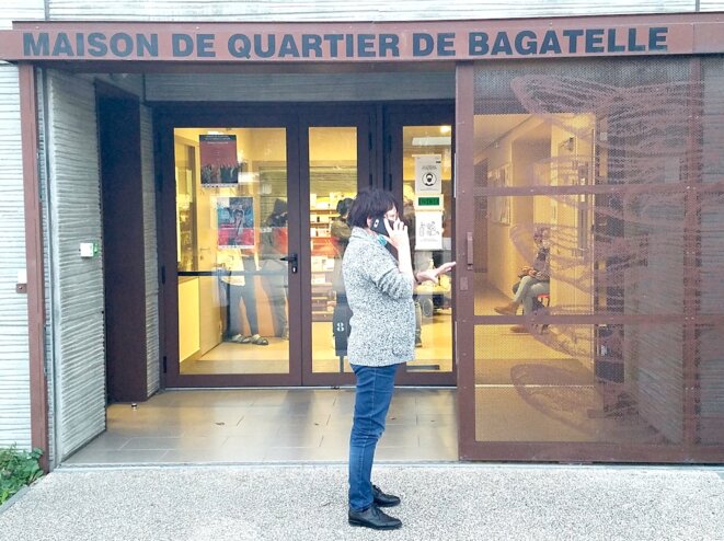 Christine Delacroix, 73 ans, présidente de la Maison de quartier de Bagatelle depuis 2 ans. © Photo Emmanuel Riondé pour Mediapart