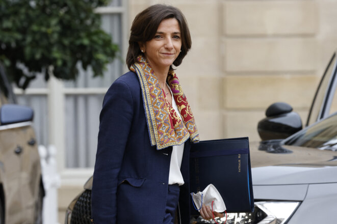 Nathalie Elimas, à la sortie du conseil des ministres, le 17 novembre 2021. © Ludovic MARIN / AFP