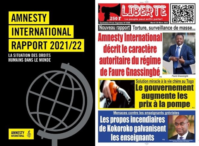 Togo : Rapport Amnesty International : Le pouvoir récuse, les faits le contredisent !