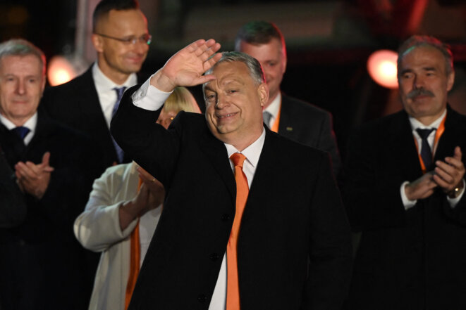 Viktor Orbán, à Budapest, le 3 avril 2022. © Attila Kisbenedek / AFP