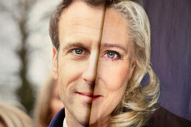 Emmanuel Macron et Marine Le Pen. © Photo Nicolas Tucat / AFP
