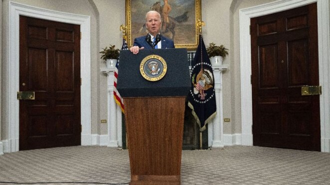 Joe Biden, le 28 avril, lors de l'annonce d'un nouveau plan d'aide à l'Ukraine de 33 milliards de dollars. Joe Biden, le 28 avril, lors de l'annonce d'un nouveau plan d'aide à l'Ukraine de 33 milliards de dollars.
