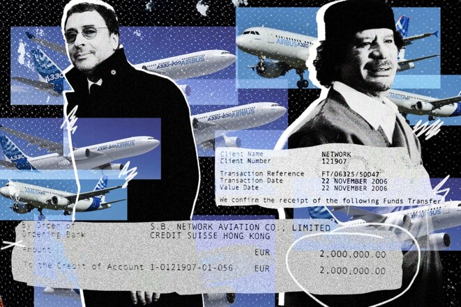 Alexandre Djouhri a toujours nié avoir perçu des fonds du groupe Airbus en lien avec les avions vendus à Kadhafi. © Photo illustration Sébastien Calvet / Mediapart