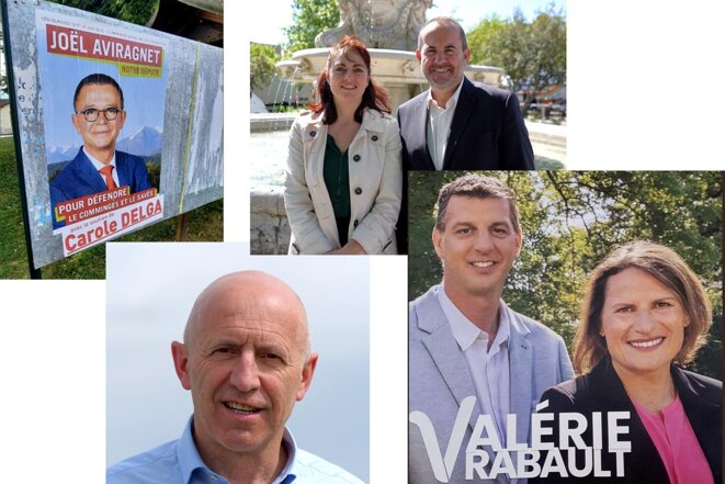 Des candidats socialistes aux élections législatives de juin 2022. © DR et Mediapart