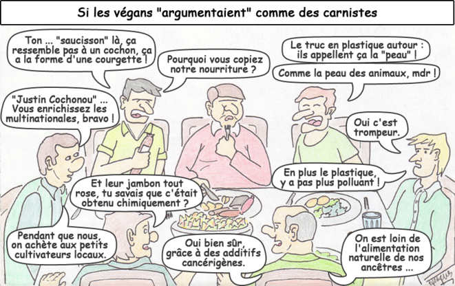 Si les végans "argumentaient" comme des carnistes