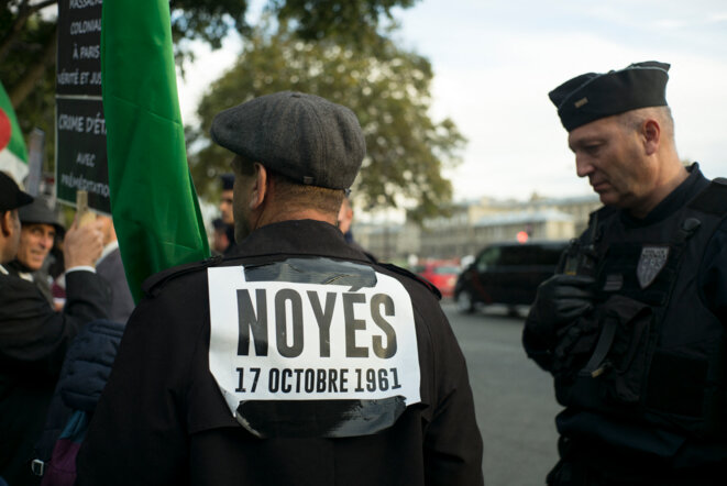 Lors d'une manifestation à Paris, en octobre 2021. © Virginie Haffner / Hans Lucas via AFP