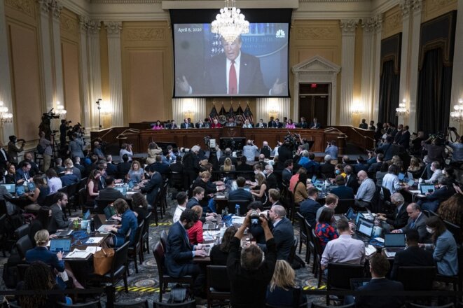 La deuxième audience sur l’attaque du Capitole le 13 juin 2022 à Washington. © Photo Jabin Botsford/Pool/AFP