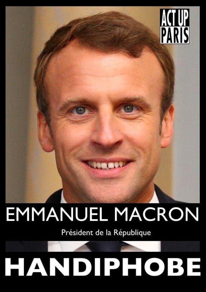 Macron Handiphobe © Act Up-Paris