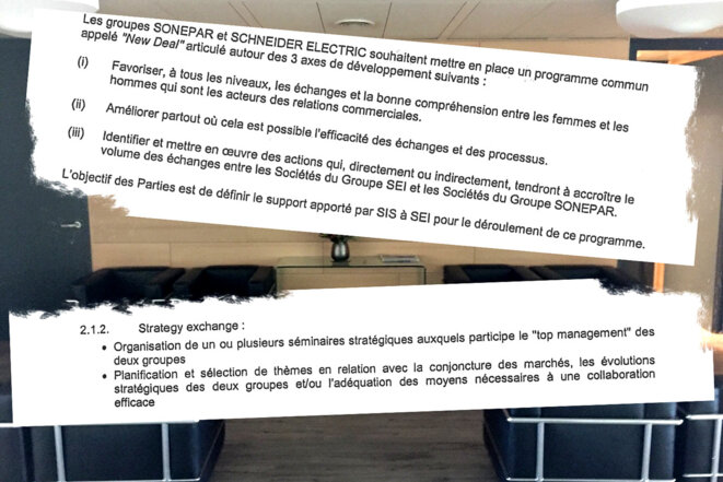Extraits du contrat entre Schneider et Sonepar. © Document Mediapart
