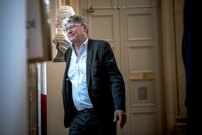 Éric Coquerel à l’Assemblée nationale, le 28 juin 2022. © Photo Arthur Nicholas Orchard / Hans Lucas via AFP