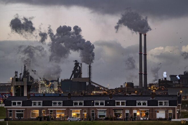 Le complexe industriel de Tata Steel à Ijmuiden, aux Pays-Bas, le 20 janvier 2022. © Photo Ramon van Flymen / ANP MAG / ANP via AFP