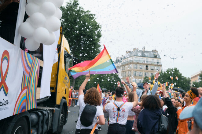La Marche des fiertés à Paris, le 25 juin 2022. © Photo : Benoit Durand / Hans Lucas via AFP