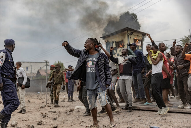 Manifestation contre la présence de la Monusco à Goma (RDC), le 26 juillet 2022. © AFP / Michel Lunanga