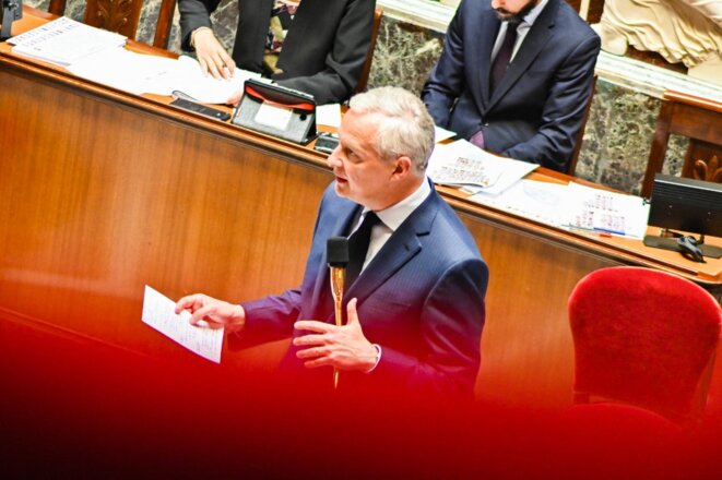 Bruno Le Maire, le 26 juillet 2022 à l'Assemblée nationale. © Photo Adrien Fillon / NurPhoto via AFP