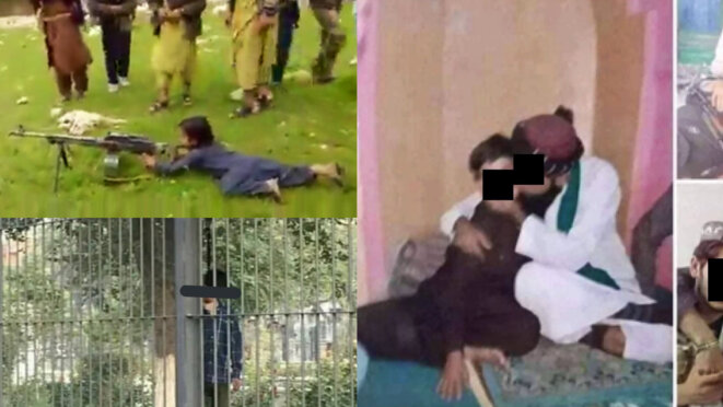 Sur les photos, les talibans apprennent un enfant à tirer, harcèlent sexuellement un enfant, un jeune s'est suicidé récemment dans un parc à Kaboul. © RS