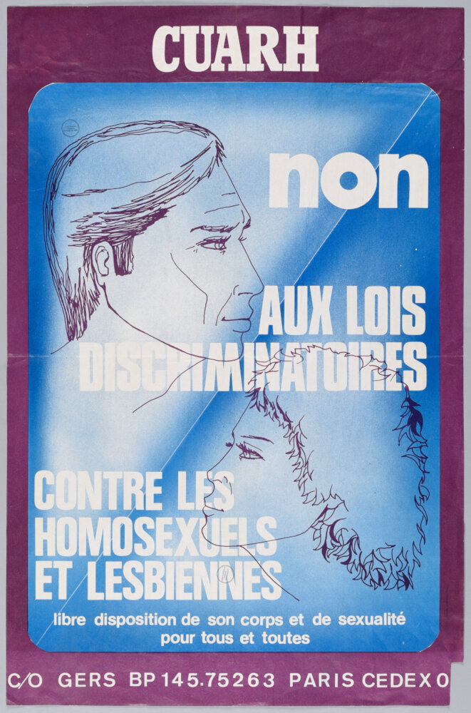 Affiche du Comité d'urgence anti-répression homosexuelle, CUARH, 1980 (BML, Chomarat Est 7623).