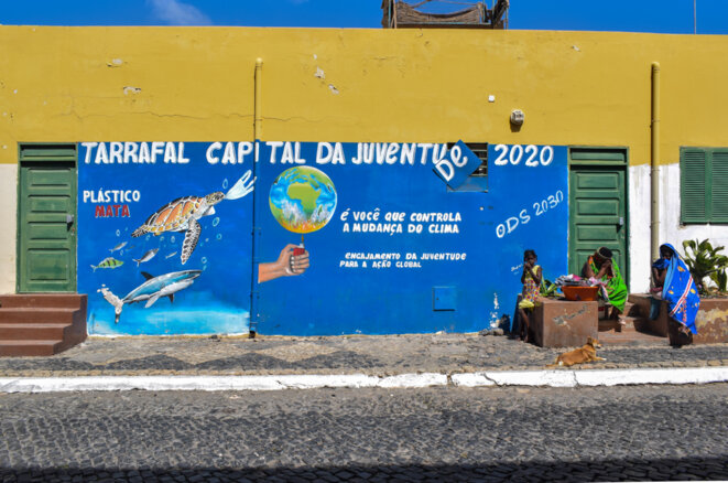 Fresque de sensibilisation, Tarrafal, Cap Vert, 2022 © Solène Gomes Correia
