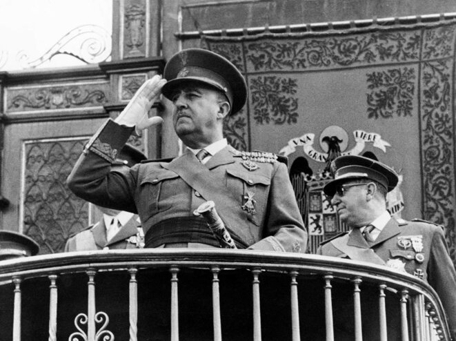 Le général Franco lors d’une cérémonie dans les années 1960. Photo AFP.