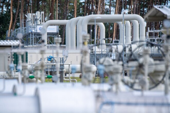 Station du gazoduc Nord Stream 1 en Poméranie. © @Stefan Sauer/  dpa Picture-Alliance via AFP