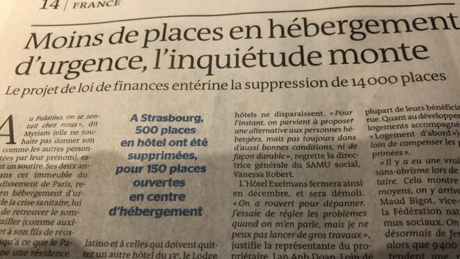 Projet de loi Finances 2023 : 14 000 places d'hébergement d'urgence supprimées !