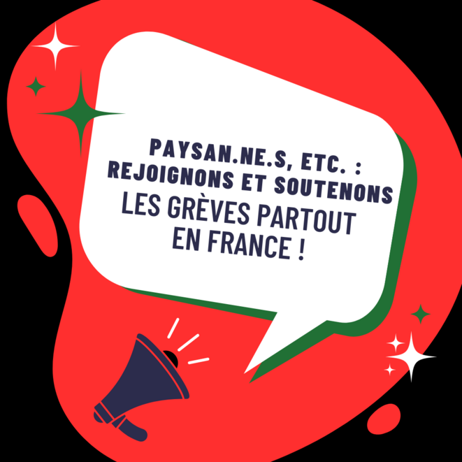 Appel à soutien des salarié·es grévistes par ravitaillement paysan et autres moyens