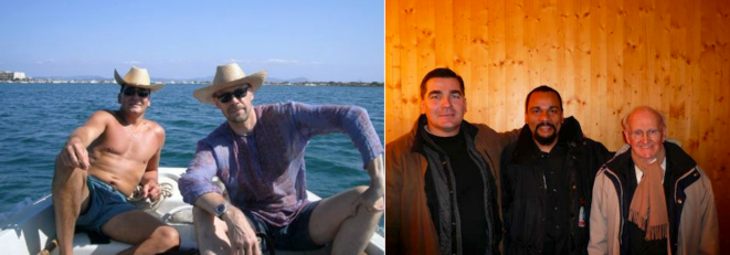 On the left, Alain Soral and Frédéric Chatillon en 2011. On the right, Chatillon again, with Dieudonné and Robert Faurisson, at the Théâtre de la Main d'Or in 2009. © Facebook d'Alain Soral (photo de gauche) ; site antifasciste RefleXes (photo de droite). On the left, Alain Soral and Frédéric Chatillon en 2011. On the right, Chatillon again, with Dieudonné and Robert Faurisson, at the Théâtre de la Main d'Or in 2009. © Facebook d'Alain Soral (photo de gauche) ; site antifasciste RefleXes (photo de droite).